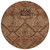 8' Orange Copper And Brown Round Floral Washable Indoor Outdoor Area Rug