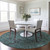 8' Round Turquoise Round Oriental Washable Non Skid Indoor Outdoor Area Rug