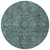 8' Round Turquoise Round Oriental Washable Non Skid Indoor Outdoor Area Rug