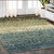 5' X 8' Blue And Brown Abstract Area Rug