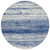 8' Navy Blue And Ivory Round Striped Washable Indoor Outdoor Area Rug