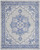 8' X 10' Ivory Blue and Gray Floral Medallion Distressed Non Skid Area Rug
