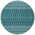 8' Teal Blue Aqua And Ivory Round Tribal Washable Indoor Outdoor Area Rug