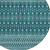 8' Teal Blue Aqua And Ivory Round Tribal Washable Indoor Outdoor Area Rug