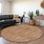 8' Terra Cotta And Brown Round Abstract Washable Indoor Outdoor Area Rug