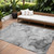 10' X 14' Gray Abstract Washable Non Skid Indoor Outdoor Area Rug