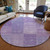 8' Lavender And Purple Round Patchwork Washable Indoor Outdoor Area Rug