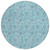 8' Aqua Blue And Silver Round Floral Washable Indoor Outdoor Area Rug