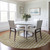 8' Gold And Beige Round Geometric Washable Indoor Outdoor Area Rug