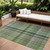 8' X 10' Green Plaid Washable Non Skid Indoor Outdoor Area Rug