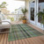8' X 10' Green Plaid Washable Non Skid Indoor Outdoor Area Rug
