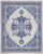 7' X 10' Ivory and Blue Floral Medallion Distressed Non Skid Area Rug