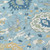 8' X 10' Sky Blue Ivory And Gold Damask Washable Indoor Outdoor Area Rug