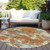 8' Copper And Orange Round Abstract Washable Indoor Outdoor Area Rug
