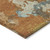 8' Copper And Orange Round Abstract Washable Indoor Outdoor Area Rug