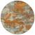 8' Copper And Orange Round Abstract Washable Indoor Outdoor Area Rug