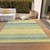 5' X 8' Yellow Denim Blue And Sky Blue Striped Washable Indoor Outdoor Area Rug