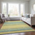 5' X 8' Yellow Denim Blue And Sky Blue Striped Washable Indoor Outdoor Area Rug