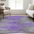 8' X 10' Purple Gray And Charcoal Abstract Washable Indoor Outdoor Area Rug