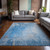 10' X 14' Blue and Gray Abstract Washable Non Skid Indoor Outdoor Area Rug