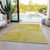 10' X 14' Gold Abstract Washable Non Skid Indoor Outdoor Area Rug