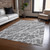 10' X 14' Charcoal Abstract Washable Non Skid Indoor Outdoor Area Rug