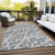 10' X 14' Charcoal Abstract Washable Non Skid Indoor Outdoor Area Rug