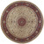 6' Ivory And Red Oriental Round Rug