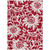 10' X 14' Burgundy and White Floral Washable Non Skid Indoor Outdoor Area Rug