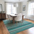 8' X 10' Teal Striped Washable Non Skid Indoor Outdoor Area Rug