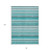 8' X 10' Teal Striped Washable Non Skid Indoor Outdoor Area Rug