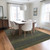10' X 14' Olive Green Striped Washable Non Skid Indoor Outdoor Area Rug