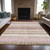 8' X 10' Pink And Beige Striped Washable Indoor Outdoor Area Rug