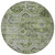 8' Artichoke Green And Gray Round Floral Medallion Washable Indoor Outdoor Area Rug
