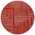 8' Red And Ivory Round Geometric Washable Indoor Outdoor Area Rug