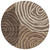 8' Brown And Taupe Round Abstract Washable Indoor Outdoor Area Rug