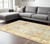 6' X 9' Blue And Sand Wool Oriental Hand Knotted Area Rug