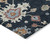 8' Black Blue And Ivory Round Floral Washable Indoor Outdoor Area Rug