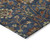 8' Navy Blue Brown And Red Round Floral Washable Indoor Outdoor Area Rug