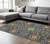 8' X 11' Blue And Rust Medallion Area Rug With Fringe