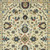 5' X 8' Ivory Blue And Orange Oriental Area Rug With Fringe