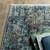 10' X 13' Blue And Gray Abstract Distressed Area Rug With Fringe
