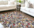 9' X 13' White Abstract Non Skid Area Rug