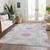 10' X 14' Lilac Purple And Ivory Floral Medallion Washable Indoor Outdoor Area Rug