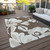8' X 10' Brown Beige And Taupe Floral Washable Indoor Outdoor Area Rug