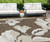 8' X 10' Brown Beige And Taupe Floral Washable Indoor Outdoor Area Rug
