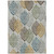 3' X 5' Gray Silver And Teal Blue Floral Washable Indoor Outdoor Area Rug