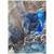 8' X 10' Blue Abstract Washable Non Skid Indoor Outdoor Area Rug