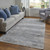 8' X 11' Gray Abstract Power Loom Area Rug With Fringe