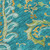 9' X 12' Teal Paisley Washable Non Skid Indoor Outdoor Area Rug